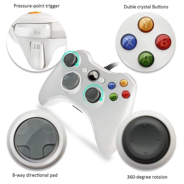 USB Wired Controller Gamepad för Microsoft Xbox360 Console Pc Ce