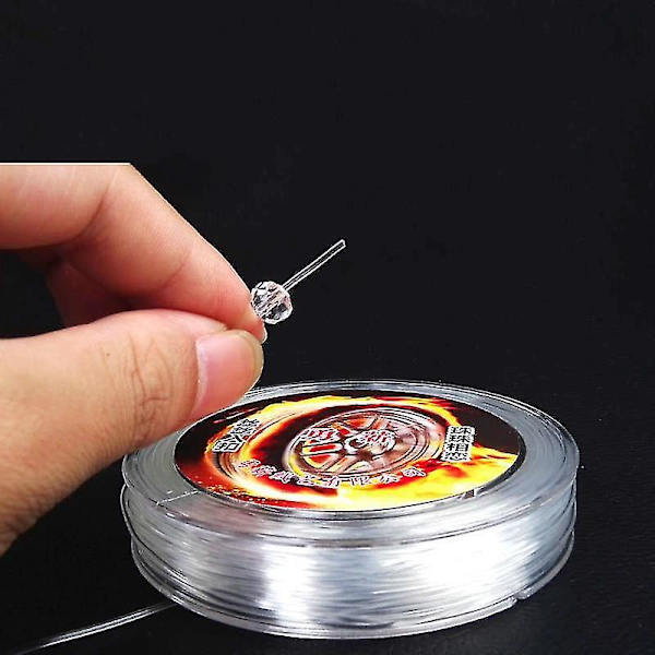 1mm * 15m Buddha Pärla Transparent Kristall Elastisk Tråd Hand Snöre Rep Genom Pärla Armband Rep Granat Agat Bodhi Elastisk Tråd, Ela