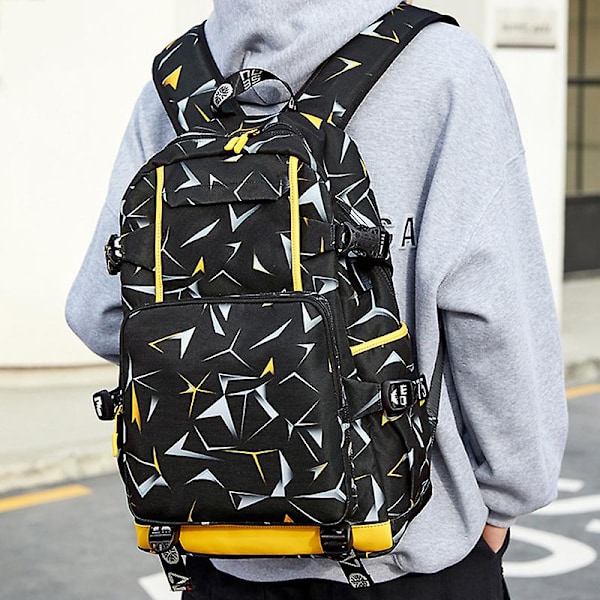 Vattentät Laptopryggsäck i Canvas med USB Yellow