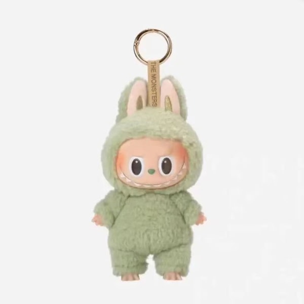Labubu Macaron Monster Nyckelring Den Spännande Monster Macarons Vinyl Ansikte Plysch Nyckelringar Konst Samlarobjekt Leksaker Presenter för B Green grape fruit