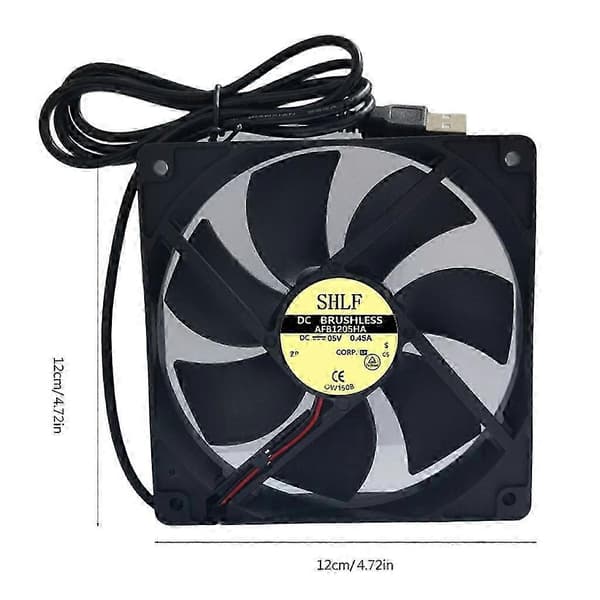 USB PC Køleventilator 12CM Sort USB5V Høj Hastighed 2400RPM Computer Kabinet Køling