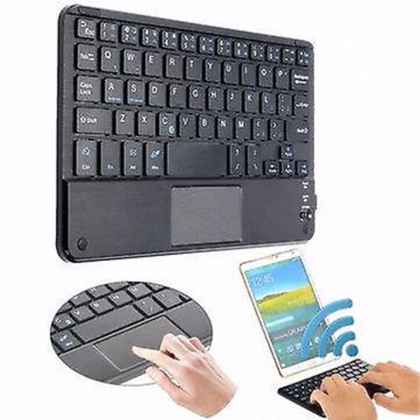 81 Tasters Bluetooth-tastatur med berøringsplate for smarttelefon/nettbrett/Android 3.0/Windows XP/7/8