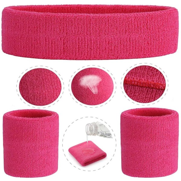 Sportbomull Svettabsorberande armband Armband Rose red