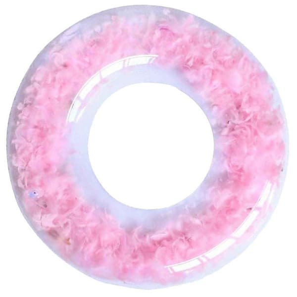 Badring uppblåst läckagesäker PVC-vatten för män stranddag 80cm 1-pack Pink 80CM