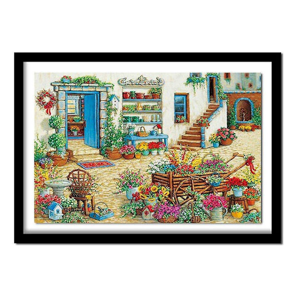 Diamantmålning Blommor Diamantbroderi Blomma Och Trädgård Måla Med Diamanter 45*45Cm (Utan