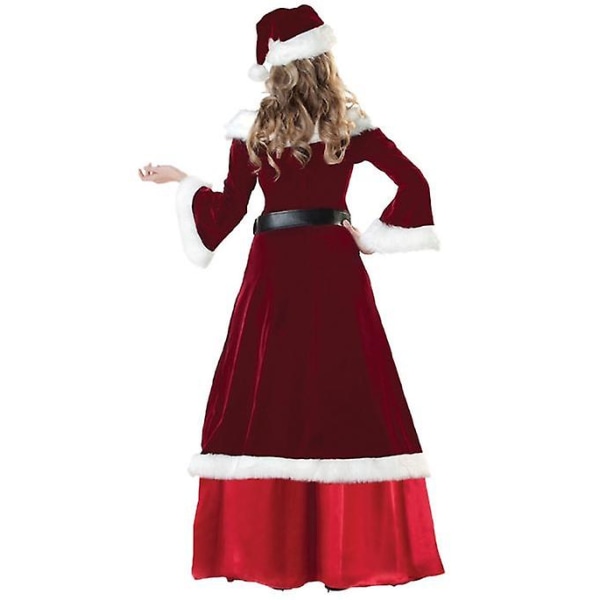 Miss Santa Kostymer Röd sammet Kvinnor Jul Fancy Dress Outfits S