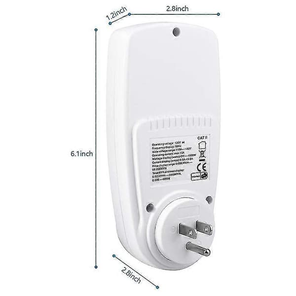 AC Digital LCD Strømmåler Strøm KWH Elektrisk Energimåler Målestik Strømanalysator