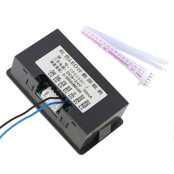 DC LED Digital Display 4-cifret 0-9999 Op/Ned Plus/Minus Panel Tæller Måler Rød