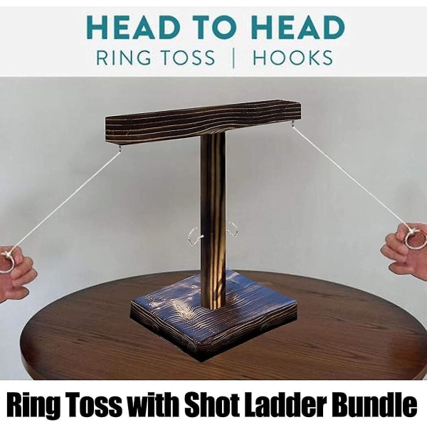 Handgjorda träkrok ring kasta kasta kasta spel, med Shot Ladder Bundle