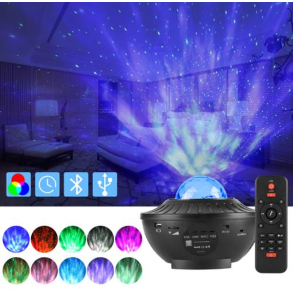 Stjerneprojektor, MEROUS, LED, USB, bluetooth musikk mønsterlys
