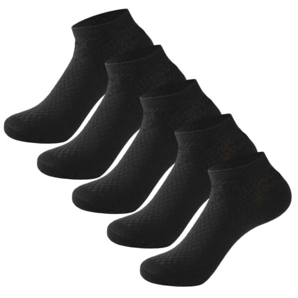 [LCS] 5-pack Low Bamboo Socks with Comfort Elastic black black