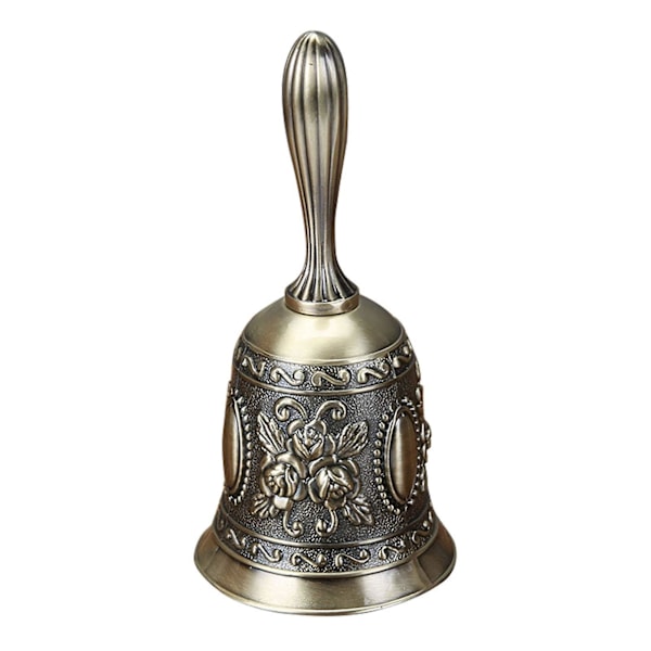 Europeisk Stil Retro Metall Ringeklokke Restaurant Bar Bryllup Håndklokke Familiedekorasjon Bronze