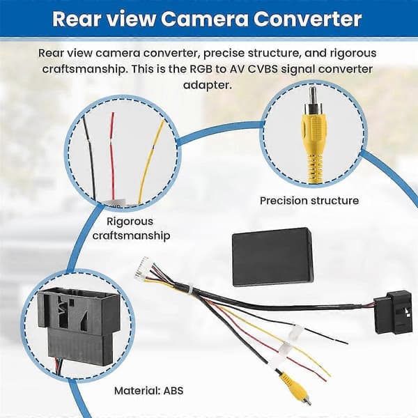 RGB til (RCA) AV CVBS Signal Konverter Dekoder Boks Adapter til Fabriks Bakkamera Golf 6 CC black