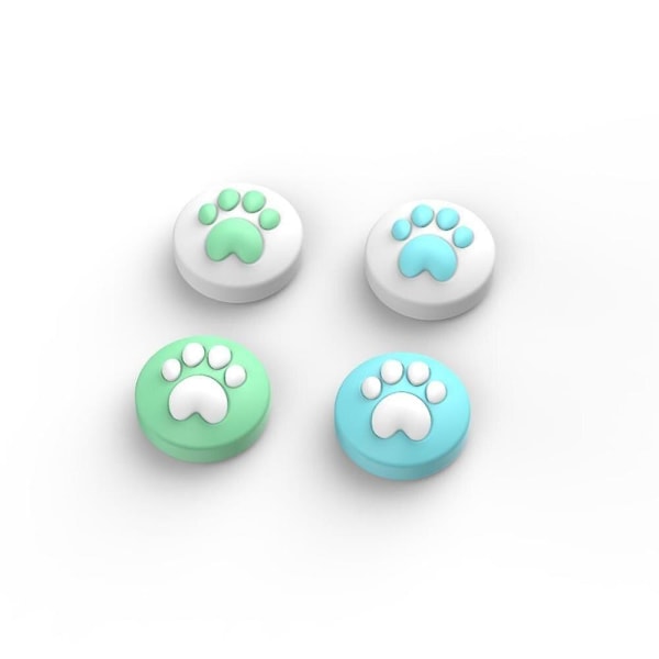 Katt labbe pute analog tommelgrep hetter for Nintendo Switch Lite NS Joycon kontroller spak skin for Switch Joy Con joystick deksel Green blue