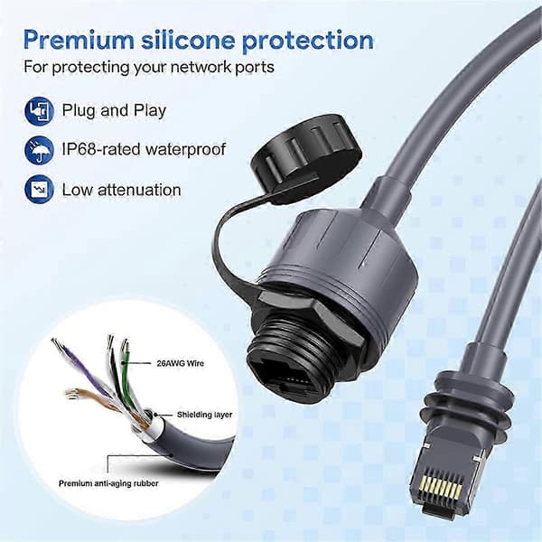 [LCS] Mini Starlink Ethernet Adapter Gen 3 with Waterproof RJ45 Patch Cable for Enhanced Connectivity Gray