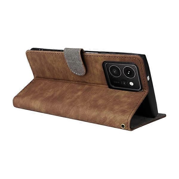 [LCS] Kompatibelt för HMD Skyline Plånboksfodral ID PU Läderfodral Ställ Brown