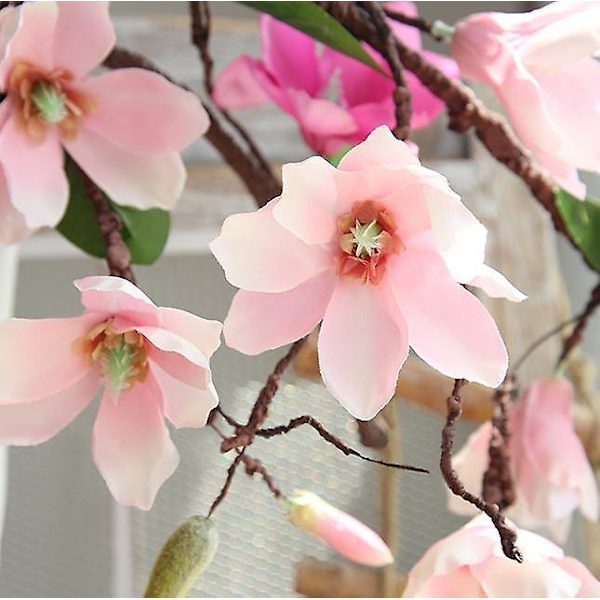 1,8 m Silke Blomster Orkide Magnolia Ranke Bryllupsfest Kunstige Yulan Blomster For Hjemmedekorasjon