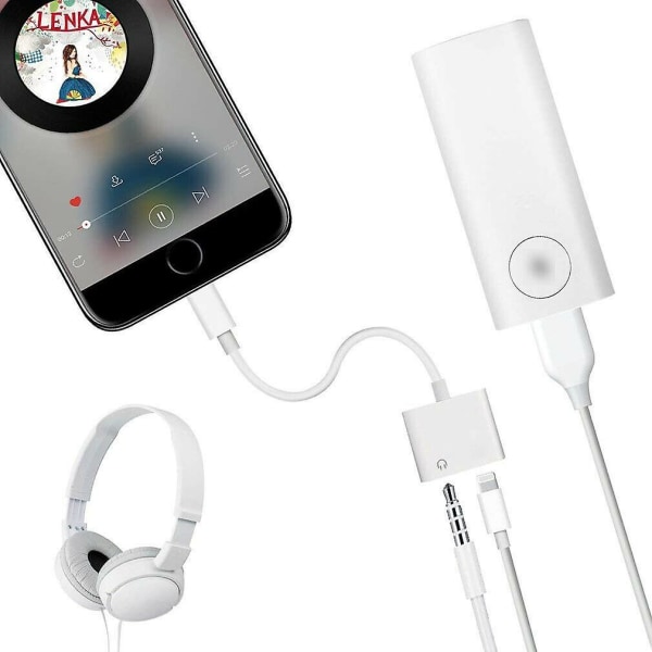 2-i-1 Ljudsplitter Adapter Laddare 3.5mm Hörlurar För Iphone 7 8 X Plus Xr Max