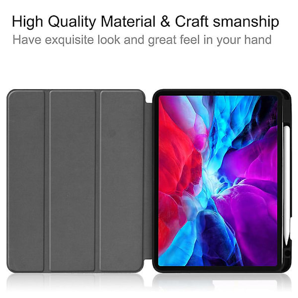 Ipad Pro 12.9 Blødt Etui 2020 4. Generation Med Blyantholder Gray