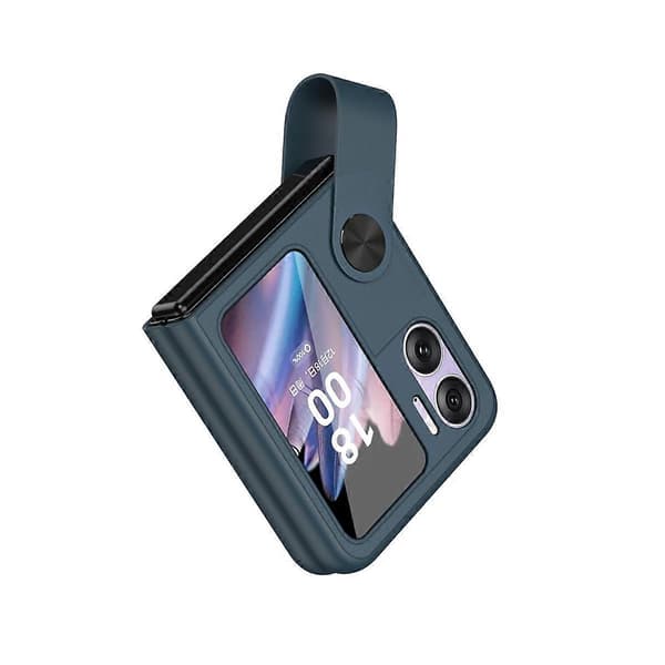 För OPPO Find N2 Flip Handrem Typ Läder Telefonfodral Green