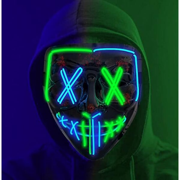 Led Purge Mask Light Up Skrämmande mask för Cosplay kostym