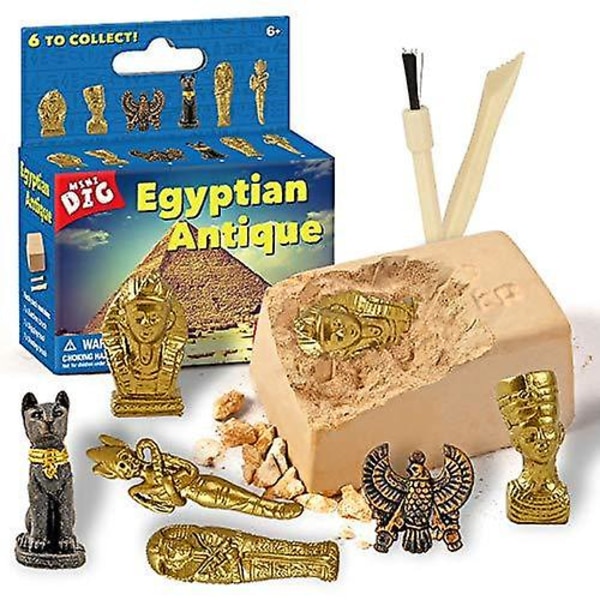 Utgrävningssats för barn egyptisk mumieleksak 6 stilar att samla in