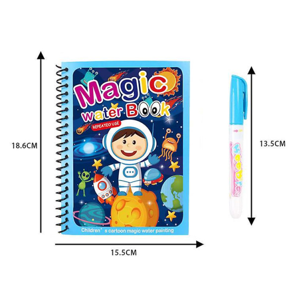 3-pack Återanvändbar färg Magic vattenmålarbok Småbarn Pedagogiska leksaker Barn Jul Födelsedagspresent Childhood
