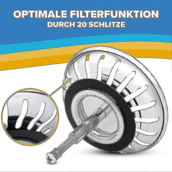 79/82 mm kompatibel med Blanco erstatning justerbar kjøkkenvask sil rustfri rustfritt stål vask sil med proppfunksjon