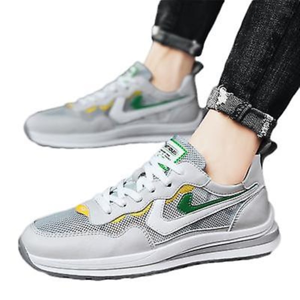 Herr Andningsbara Tunna Forrest Casual Löparskor i Nät Gray green 41