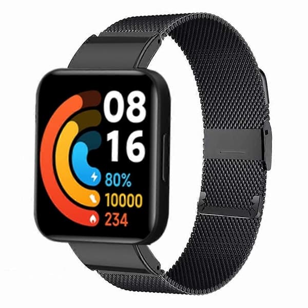Til Xiaomi Redmi Watch 2/Watch 2 Lite Mesh Milanese-rem i rustfrit stål - Multicolor Black