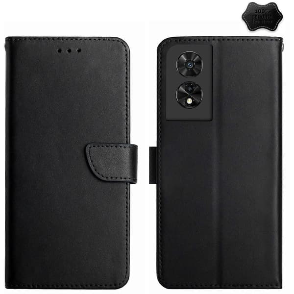 [LCS] Äkta läderfodral för TCL 505 Black