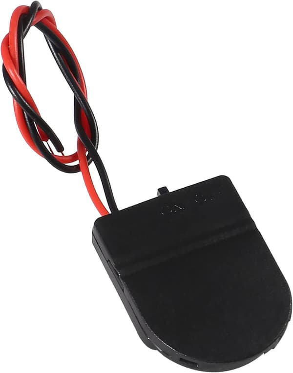 [LCS]10 stk. CR2032 Batteriholder 1x 3V Knapcelle Batteriholder Etui Boks med Ledning ON-OFF Afbryder (Sort)