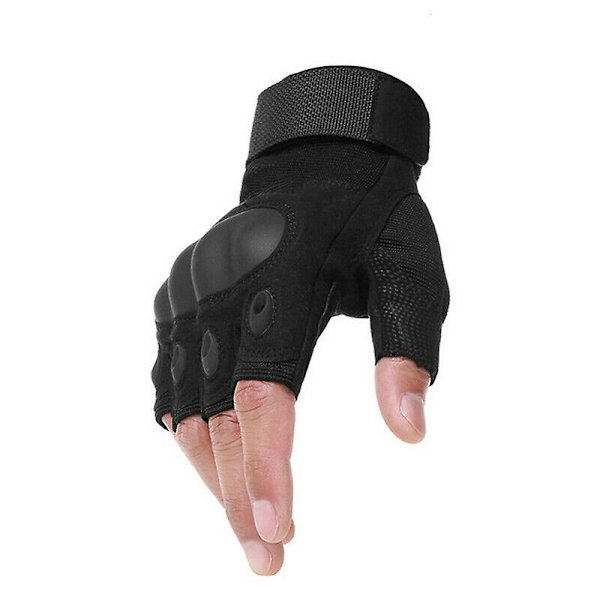 Halvfingerhandskar för motorcykel Black S