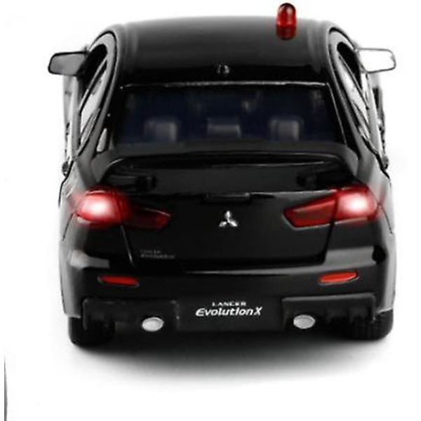 EVO IX 9 poliisimallin leluauto simulaatioäänellä ja -valolla EVO X 10 painevalettu leluautomalli (musta)