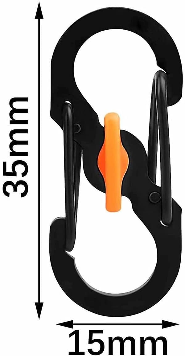 10 stk. Mini S-formet karabinhage, dobbeltspænde karabinhageclips