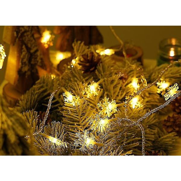 LED-valo joulukuusen koristelulamppu ulkokäyttöön, lomalampun lumiefekti WARM WHITE 3m