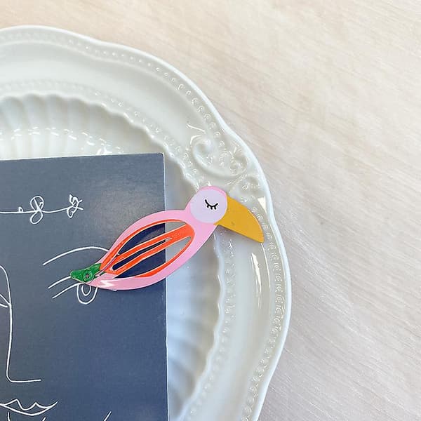 [LCS]10 stk. Blåfugl-printede hårspænder til piger Hårnåle Tilbehør til børn Pink bird