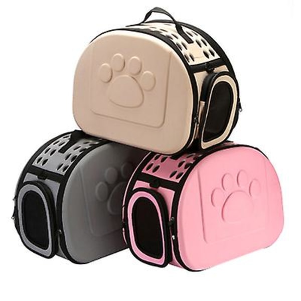 Bärbar hopfällbar husdjursväska för utomhusbruk pink L 42*35*26cm