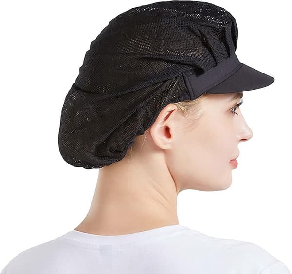 [LCS] Kokkehue, fabrikskantinekøkken, mesh, åndbar, 3 stk. black