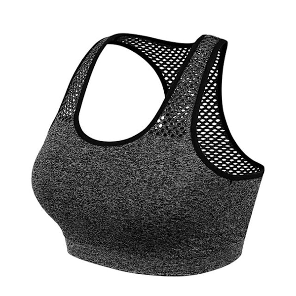 Yoga BH Trådlös Push Up Sport-BH Topp Stötsäker Tränings-BH för Kvinnor Svart L Black