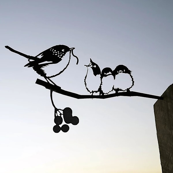 Courtyard Art Puu Lintu Eläin Taide Puutarha Metalli Puu Ruostumaton Teräs Taide Metalli Lintu