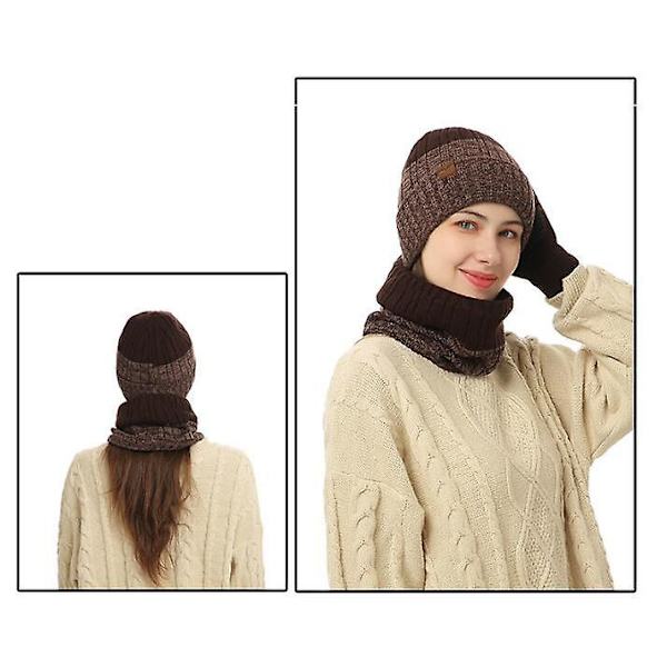 [LCS] Vintermössa Halsduk Handskar Set brown