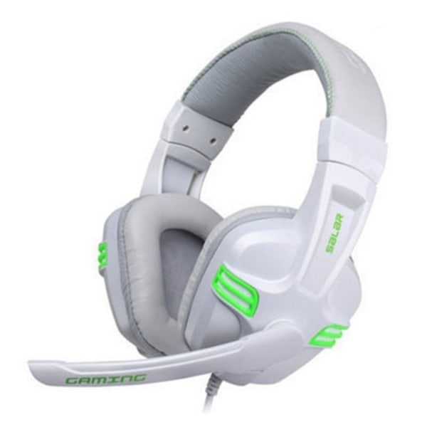 Salar KX101 3,5 mm:n langalliset peliheadset-kuulokkeet PC-pelaajille, stereokuulokkeet mikrofonilla, yhteensopivat tietokoneen kanssa vit