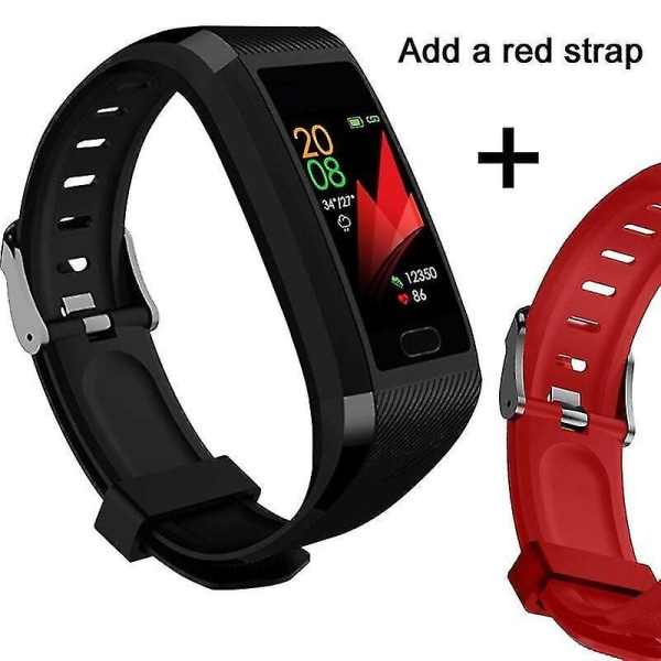 2020 Smart Band Watch Smart Armband med pekskärm - Sport Fitness Style For（T12 B Add Red）