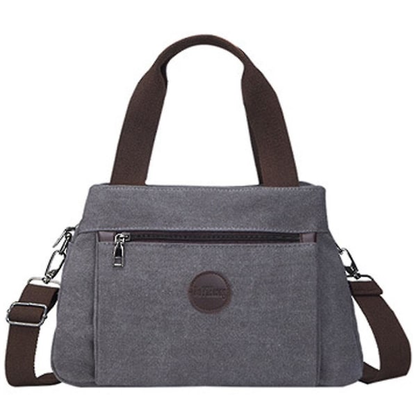 Casual damväska canvas dam messenger bag med enkel axel（Grå）