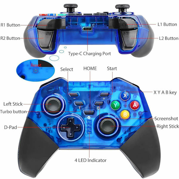 Nintendo Switch Handkontroll Trådlös Black-1PC