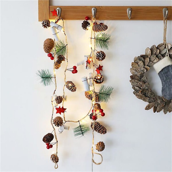 Svamp Tallbarrskottar Jul Ljusslinga Inomhus Utomhus Fairy Light