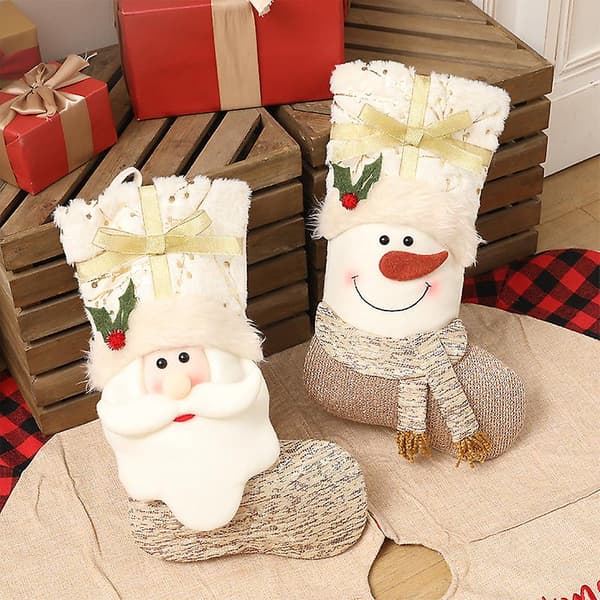 [LCS]Stor julstrumpa 17\", julstrumpa med tomte, snögubbe Santa
