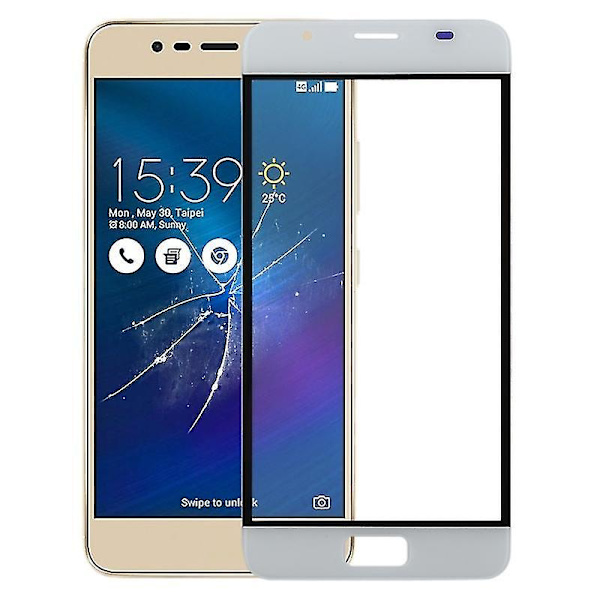 Front Screen Ydre Glas Linse til Asus ZenFone 4 Max ZB500TL X00KD (Hvid)