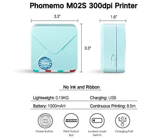 [LCS]Phomemo M02S Bærbar Bluetooth Termisk Skriver uten blekk 3